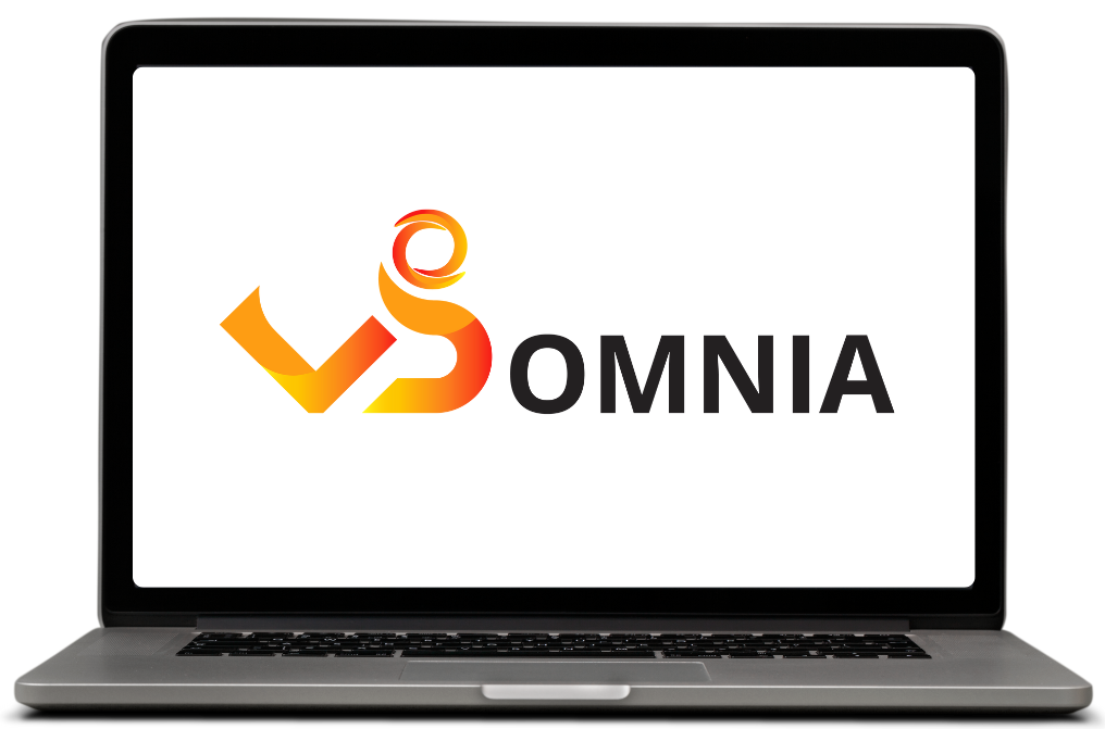 Monitor com a logo do sistema VSOmnia