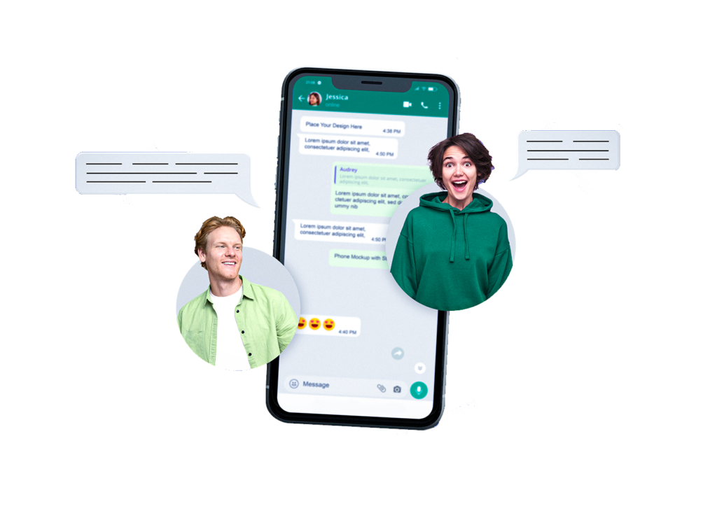 Duas pessoas felizes com o atendimento pelo WhatsApp